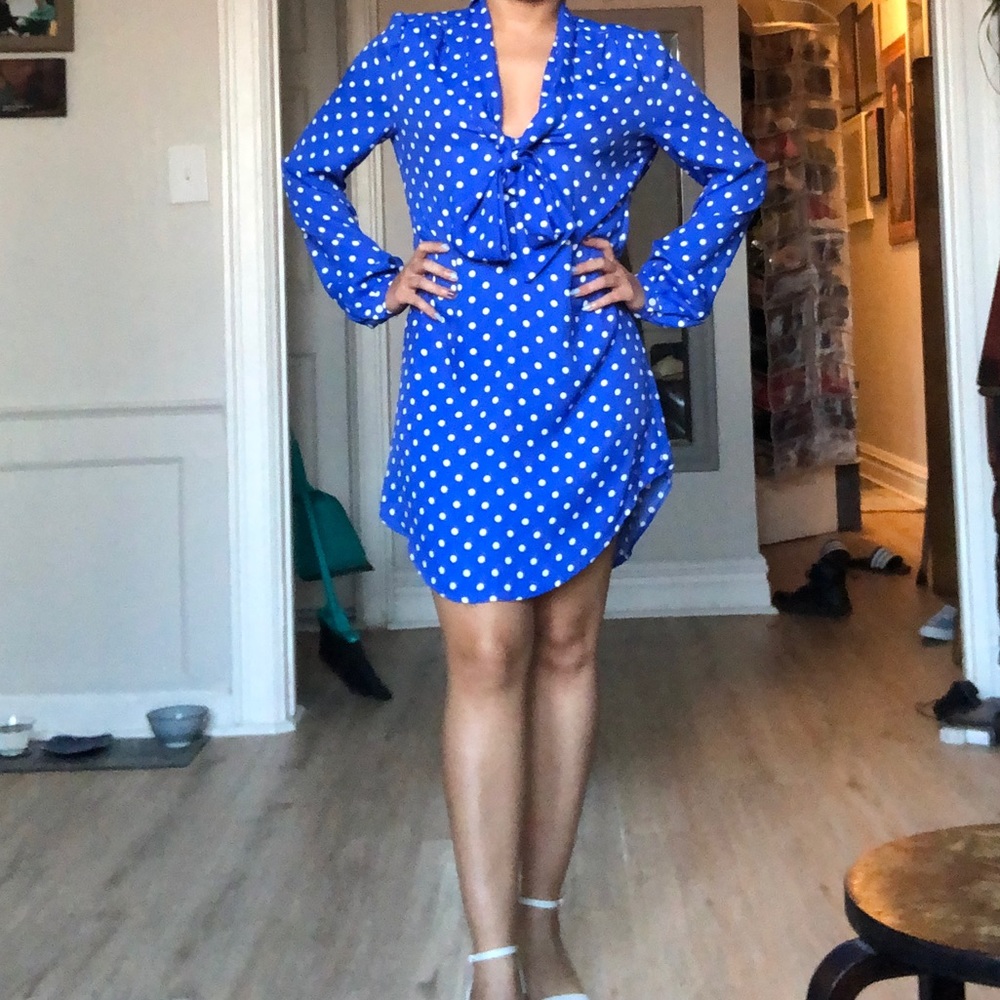Forever 21 Blue & White Polka Dot Dress